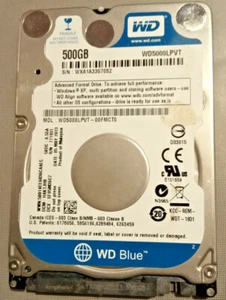 Western Digital Scorpio Blue Festplattenlaufwerk 500 GB intern 5400 1/min 2,5" (WD5000LPVT) - Bild 1 von 2