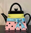 Brighton Pop Art Ceramic Glazed Handbag Tea Pot Minnie Polka Dot