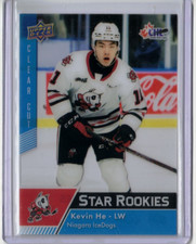 KEVIN HE 22/23 Upper Deck CHL Clear-Cut Acetate Star Rookies Card #388 Rookie