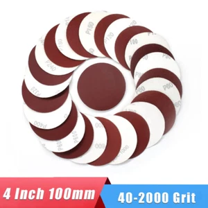 4 Zoll 100 mm Rot Trocken Schleifpapier Schleifmittel Schleifscheiben Polierpad 40-2000 Körnung - Bild 1 von 5