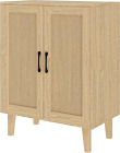 Panana Buffet Cabinet Sideboard With Rattan Decorated Doors Kitchen Storage Cupb