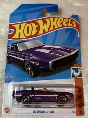 Hot Wheels 2023 Muscle Mania 69 SHELBY GT-500 Mustang roxo lacrado de fábrica - Imagem 1 de 4