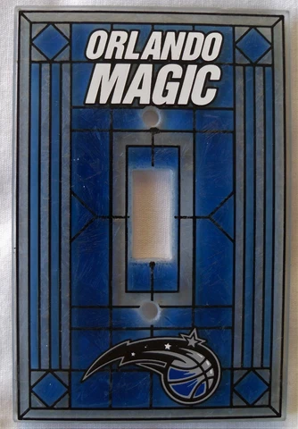 NBA Orlando Magic Art Glass Switch Plate Cover Stained Light Basketball Logo Cover