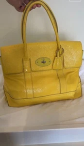 Rare Mulberry Bayswater in Crinkle Patent Sherbet Lemon Yellow - Limited Edition - Picture 1 of 20
