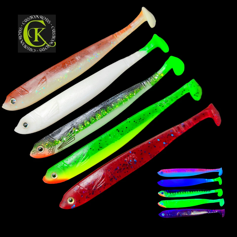 5x 13cm Gummifisch UV Stint Kauli Uklei Ukel Shad Bait Hecht Pike Zander Barsch - Bild 1 von 1