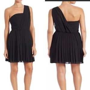 Rachel Roy black pleated one shoulder dress - Picture 1 of 7
