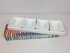 10 Strawberry Street 5 pc Porcelain Multi Purpose Condiment Bar Snack Server NIB - Picture 1 of 9