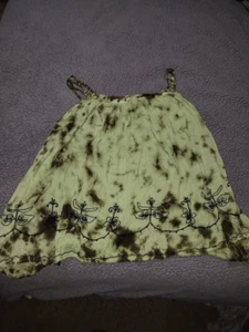 my choice spaghetti strap flowy green and brown tye dye top - Picture 1 of 3