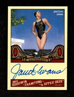 2011 Goodwin Champions JANET EVANS  Olympic Swimming Autograph HOF - Image 1 of 2