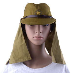 WWII WW2 Japanese Army IJA Soldier Field Wool Hat Costume Accessory tu