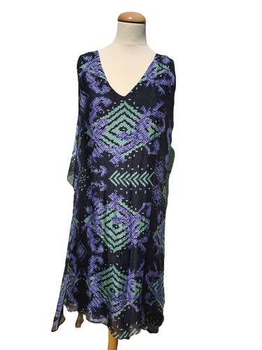 Abito in seta VERSACE COLLECTION nero e viola con cambio nuovo taglia L