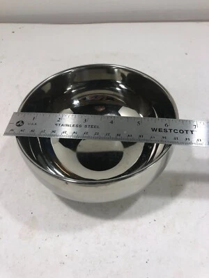 2x Tazones de arroz de doble capa de acero inoxidable pulido metal tazones aislados térmicamente L Foto 1 de 4