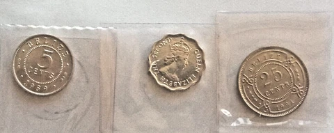 BRIGHT UNCIRCULATED 3 BELICE BELIZE COINS LOT Cover