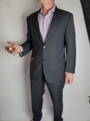 Traje Canali 2 Botones Blazer Pantalones Camisa 3 Posiciones Talla 54 Raro Foto 1 de 4