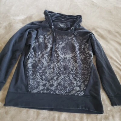 DKNY JEANS Hoodie Pullover Large Black/Gray Womens Pre-owned  - Image 1 of 4