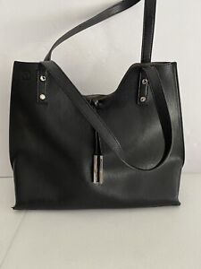 Calvin Klein Pebble Asymmetrical Tote Bag, Medium, Black Gorgeous Magnet Tassle