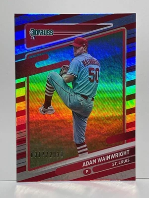 Adam Wainwright 2021 Donruss #137 Red and White Stripes #/2021 - Image 1 of 2