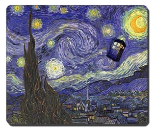 tardis vincent van gogh doctor who starry night mousepad lock edge macbook asus - Picture 1 of 3
