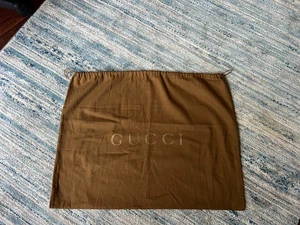 Gucci Brown Drawstring Dust Bag 17 x 17 Square • Travel Storage Authentic Clean - Picture 1 of 3