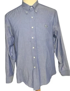 MENS CUTTER & BUCK LONG SLEEVE DRESS SHIRT BLUE NOTRE DAME IRISH SIZE LARGE - Picture 1 of 7