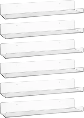 Set Di 6 Mensole in Acrilico Trasparente per Riporre Oggetti a Parete, Mensole S - Immagine 1 di 4