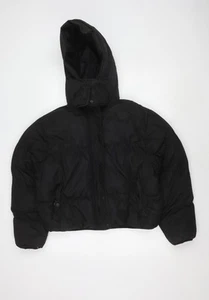 Brave Soul Women's Black Puffer Jacket M Winter Hooded - Picture 1 of 12