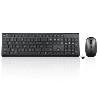 PERIDUO-716 Wireless Standard Keyboard and Optical Mouse Combo Set - Black - Image 1 of 4