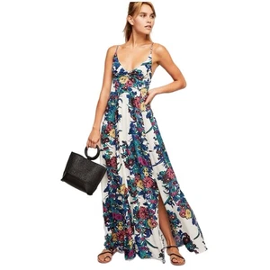 Intimately Free People Through the Vine Floral Slit Maxi Dress Small Beach Resor - Picture 1 of 14