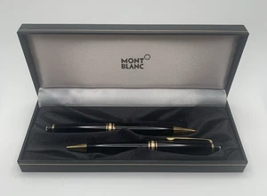 Montblanc Classique Meisterstuck Ballpoint Pen & Mechanical Pencil Black & Gold - Picture 1 of 11