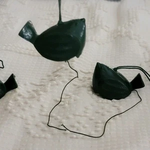 Green Bird Metal Bell Ornaments Christmas by Gardeners Eden - Picture 1 of 9
