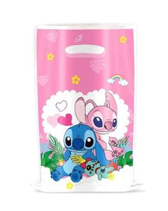 Disney Stitch Baby Shower Party Favor Gift Bags Lilo & Stitch Pink Bag Handle - Picture 1 of 2