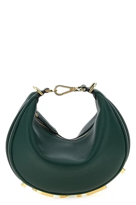 Bolso FENDI Fendigraphy Mini $2350 Cuero Verde Oscuro Asa Superior Nuevo y Auténtico Foto 1 de 4
