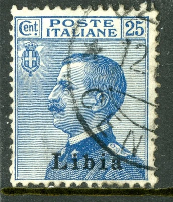 Italy 1912 Libya 25¢ Blue Scott #8 VFU L501 - Image 1 of 4