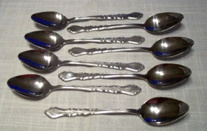6 cucchiaini da zuppa ovale in acciaio inox Korea 7,5" contorno brunito vedi foto - Foto 1 di 3