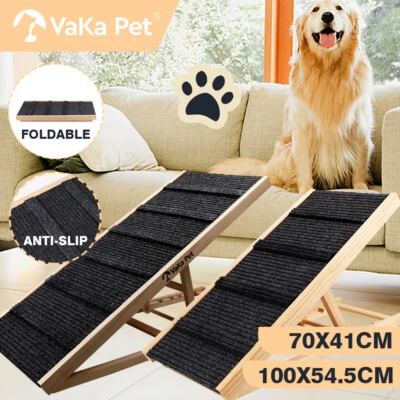 Foldable Dog Pet Ramp Adjustable Height Stairs Steps for Bed Sofa Car Antiskid - image 1 of 4