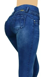 High Waist Stretch Push-Up Colombian Style Levanta Cola Skinny Jeans  DJ-5520 - Picture 1 of 5