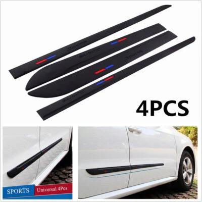 4X Black Rubber Car Side Skirt Door Side Line Sill Molding Trim Cover Waterproof - Изображение 1 из 4