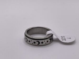Spinner Ring Moon And Sun Silver Costume Jewelry Size 7