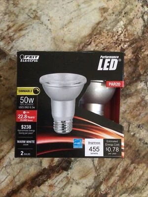FEIT Electric  6.5 watts Warm White 3000k 50W 455 Lumens 50W 2 Bulbs - Image 1 of 4