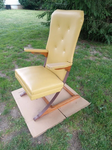 Vintage Rock-a-Chair Cantilever Rocker Chair in Harvest Gold Vinyl Cover