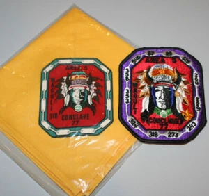 1977 AREA 5 CONCLAVE PATCH AND NECKERCHIEF SET MANY GEORGIA ORDER OF THE ARROW - Picture 1 of 1