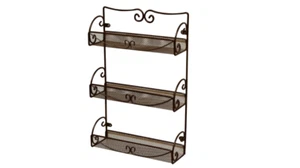 3 Ebenen Küchenregal Wandhalterung Gewürzhalter Regal Aufbewahrung Schrank Glas Organizer - Bild 1 von 8