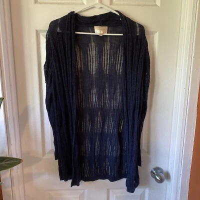 Skies Are Blue Women’s Size Small Blue Cardigan Sheer Light Long Sleeve  - Image 1 of 4