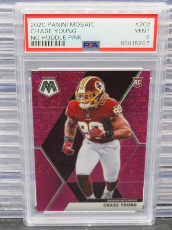 2020 Mosaic Chase Young No Huddle Pink Prizm Rookie Card RC #19/20 PSA 9 Mint