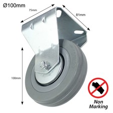 Caster Wheel Fixed Plate 100mm Castor 80kg for Divan Bed Furniture Cupboard