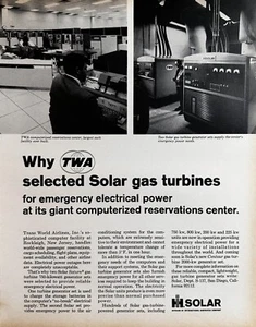 TWA 1970 turbinas de gas solares anuncio impreso vintage, International Harvester Company - Imagen 1 de 1
