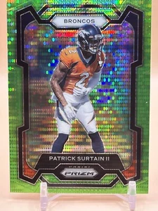 PATRICK SURTAIN II 2023 Panini Prizm #92 Neon Green Pulsar Prizm -Denver Broncos - Picture 1 of 2