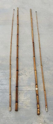 Lote de 2 cañas de pescar vintage Lew’s 10 pies 2 piezas caña de bambú Japón Foto 1 de 4