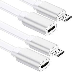 Sumind 2 Pack Micro USB Extension Cable 10 ft/ 3 Meters Male 10 feet, white 