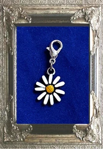 CHARM ANHÄNGER BLUME GARTEN MARGERITE KAMILLE mit 925 Silber Karabiner f. KETTE - Bild 1 von 1